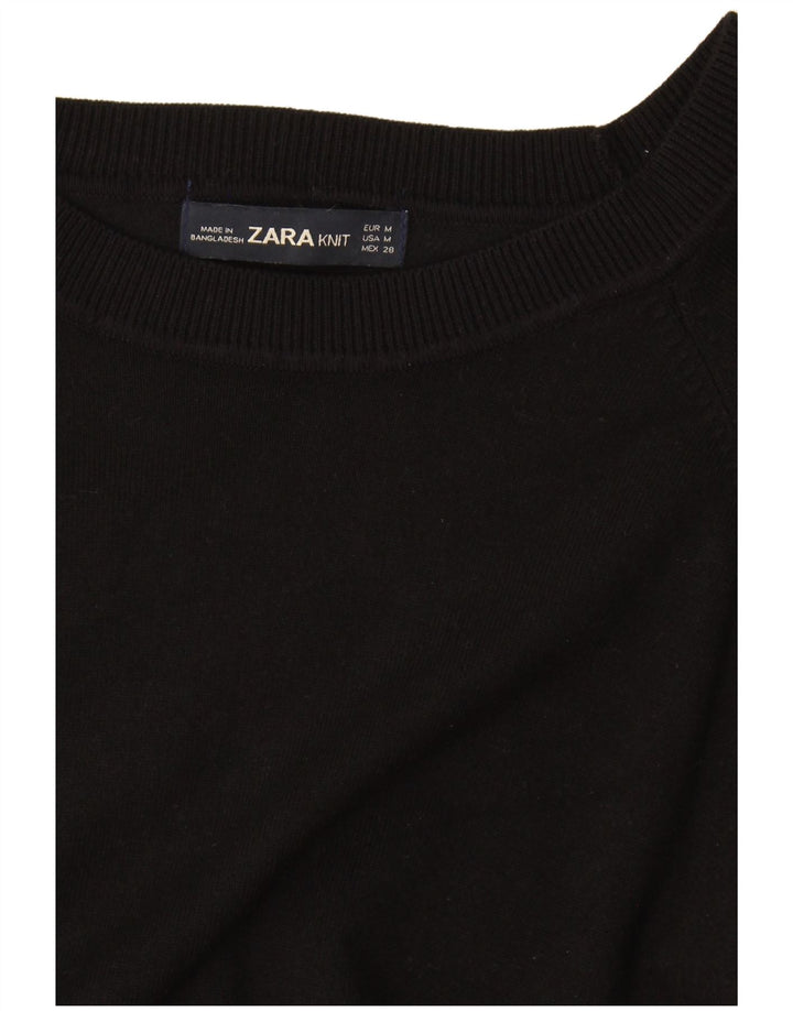 Zara Womens Oversized Boat Neck Jumper Sweater UK 14 Medium Black