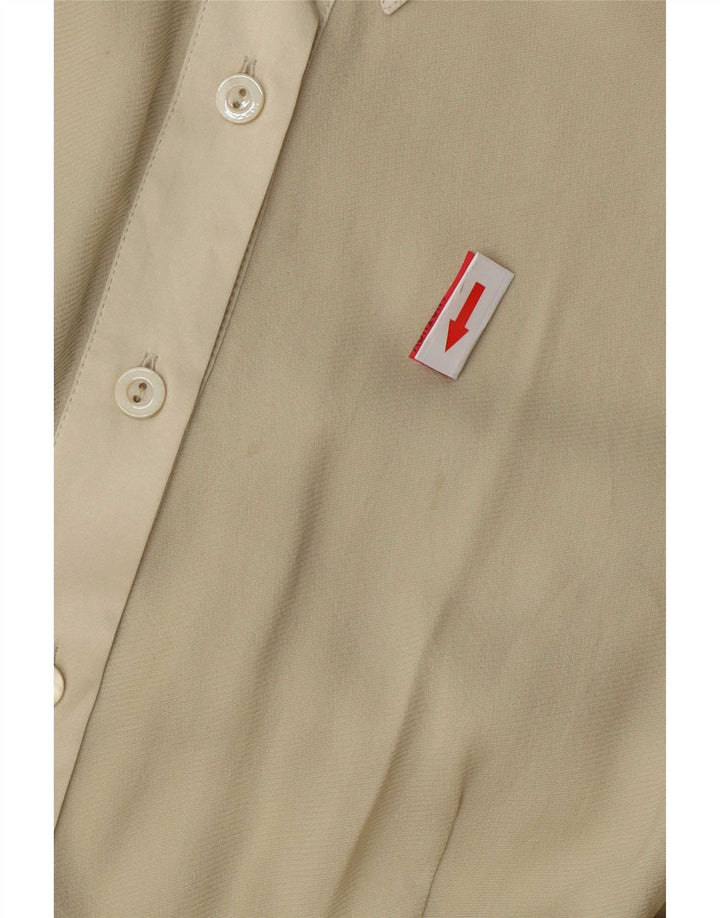 cherie Womens Shirt Blouse IT 48 XL Beige Silk