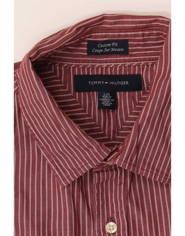 Camicia da uomo su misura Tommy Hilfiger grande gessato rosso