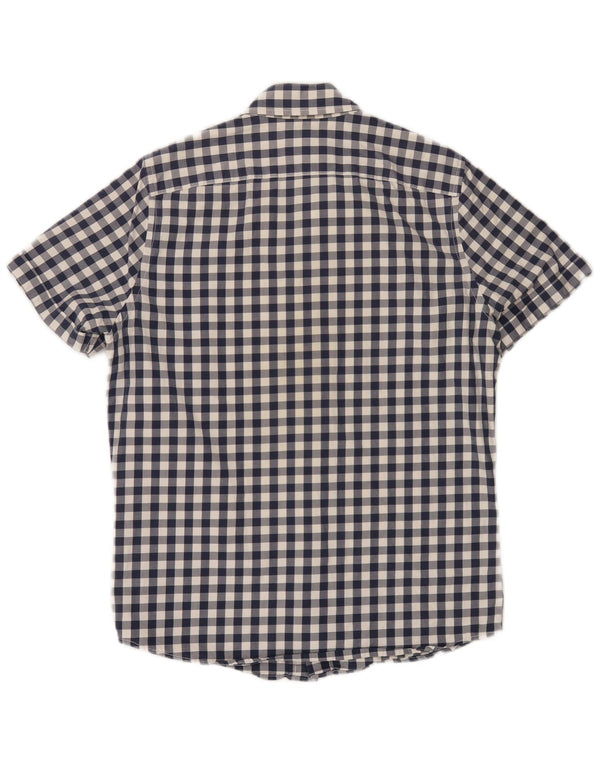 Abercrombie & Fitch Mens Muscle rövid ujjú ing közepes sötétkék gingham