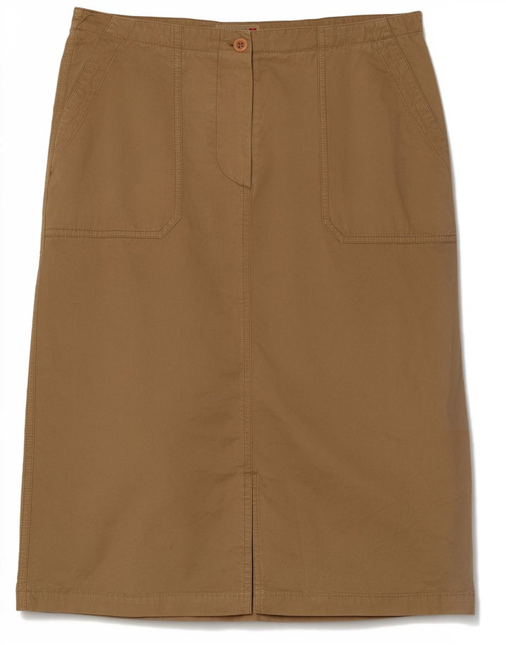 Napapijri Womens Midi Skirt IT 44 Medium W32 Brown Cotton