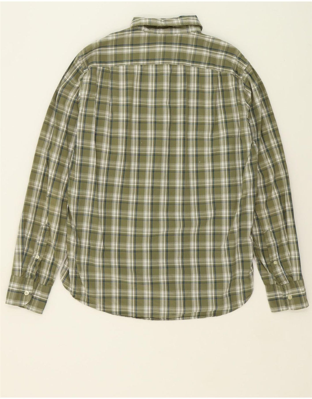 J. CREW Mens Tailored Fit Shirt Medium Khaki Check Cotton Vintage J. Crew and Second-Hand J. Crew from Messina Hembry 