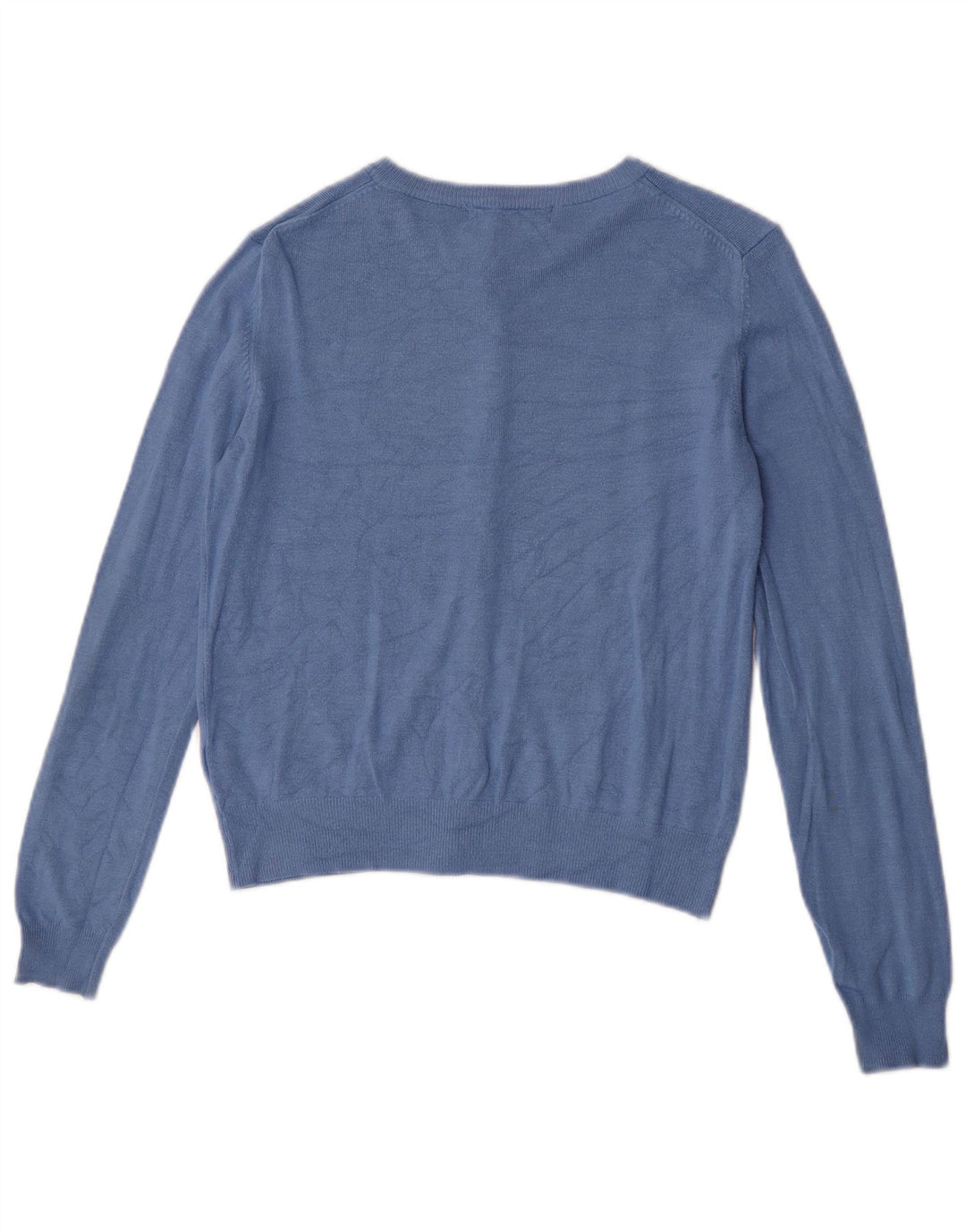 Marks & Spencer Womens Crop Cardigan Sweater UK 10 Small Blue Viscose
