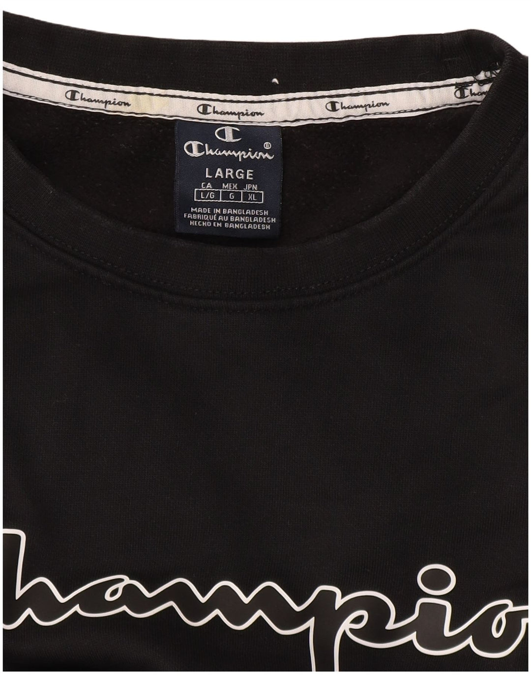 Champion Herre Grafisk Sweatshirt Jumper Large Sort
