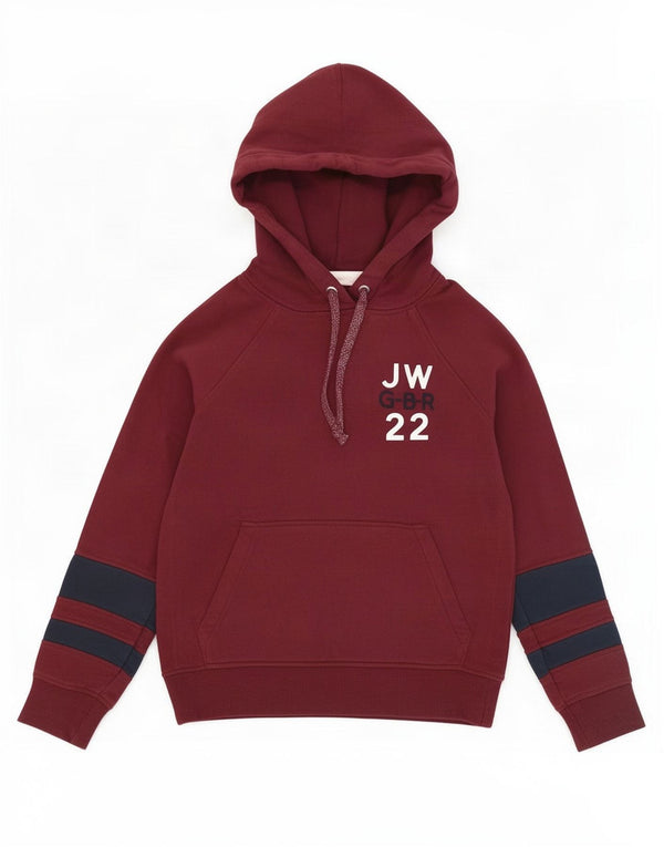 Jack Wills Pull à capuche coupe ample pour femme UK 6 XS Bordeaux Colourblock