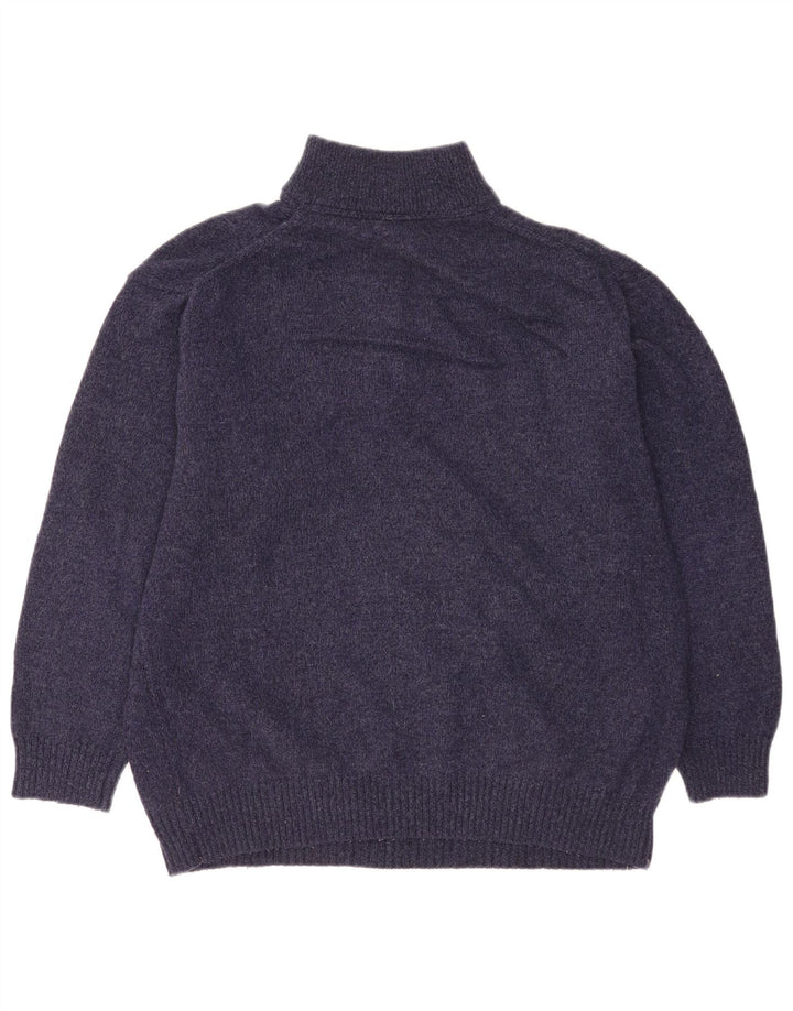 Murphy & Nye Maglione da uomo con zip e collo grande in lana blu navy