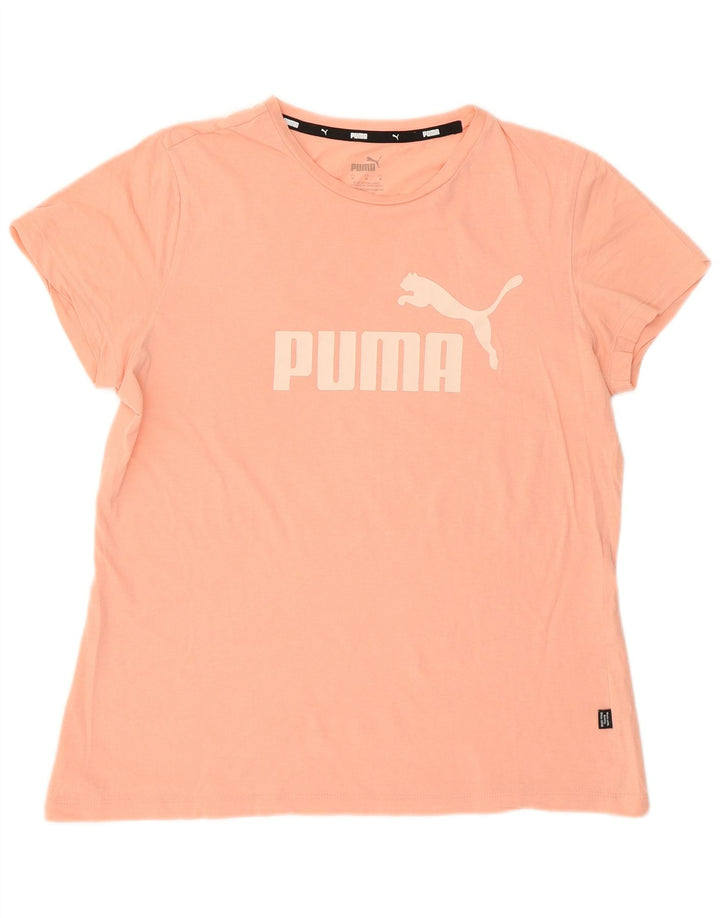 Puma Womens Graphic T-Shirt Top UK 14 Medium Pink