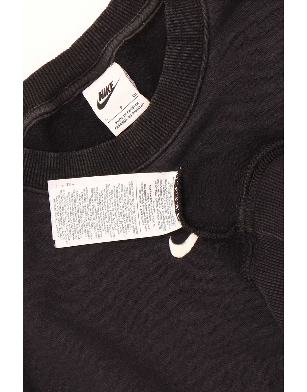 Nike Mens Loose Fit Sweatshirt Jumper Small Black Cotton