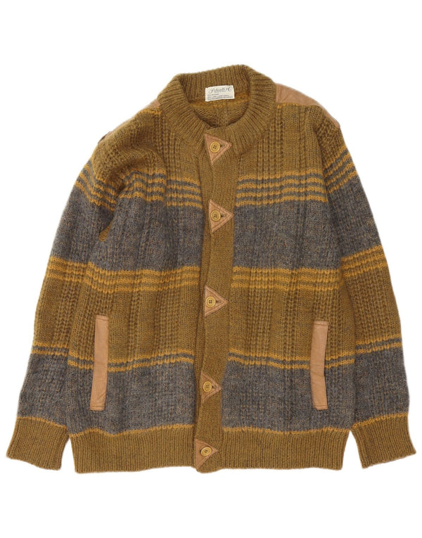 Maglione Cardigan Uomo Schiatti&Co Mohair Colorblock Verde Medio