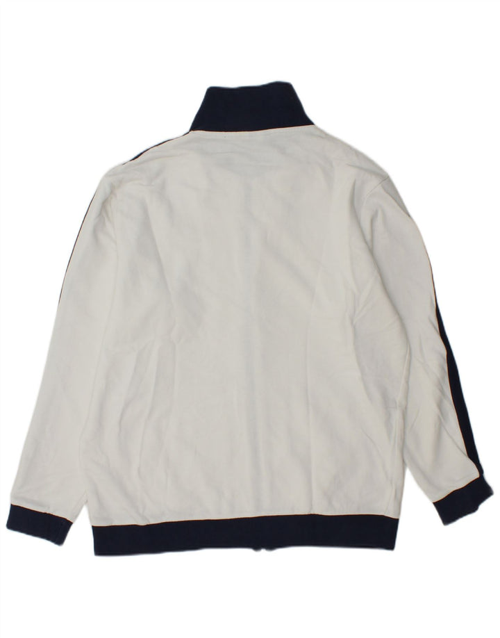 Asics Mens Tracksuit Top Jacket Large White Colourblock Cotton