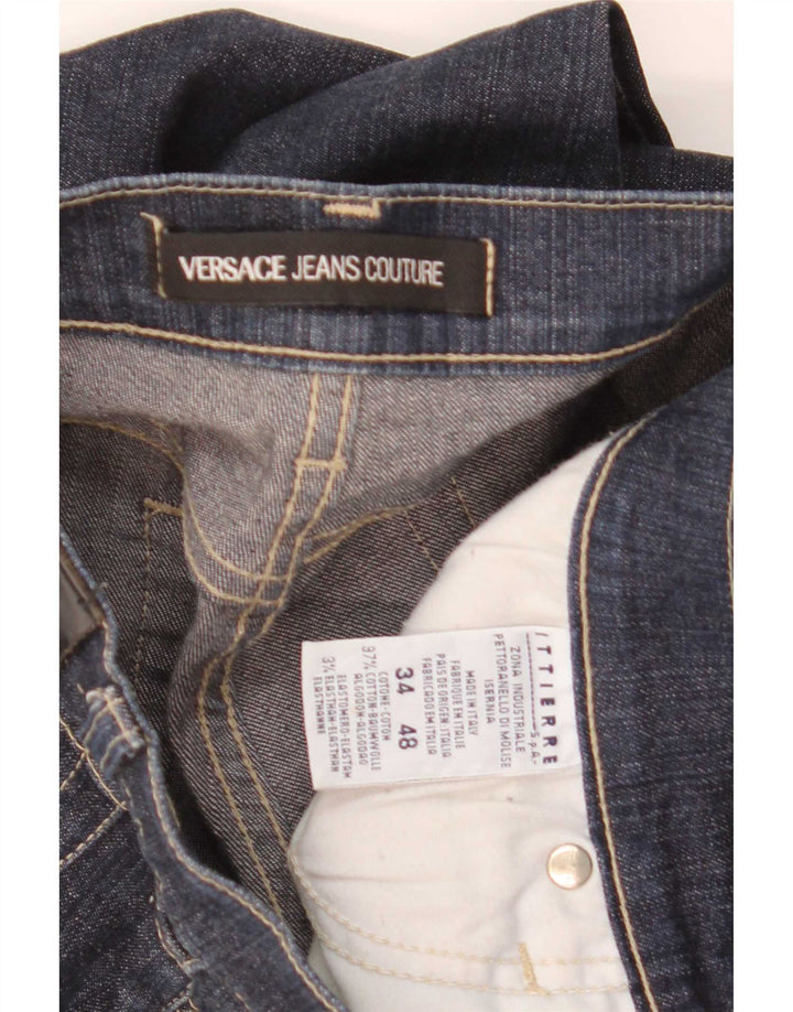 Versace Mens Ittierre Straight Jeans W34 L30 Navy Blue Cotton