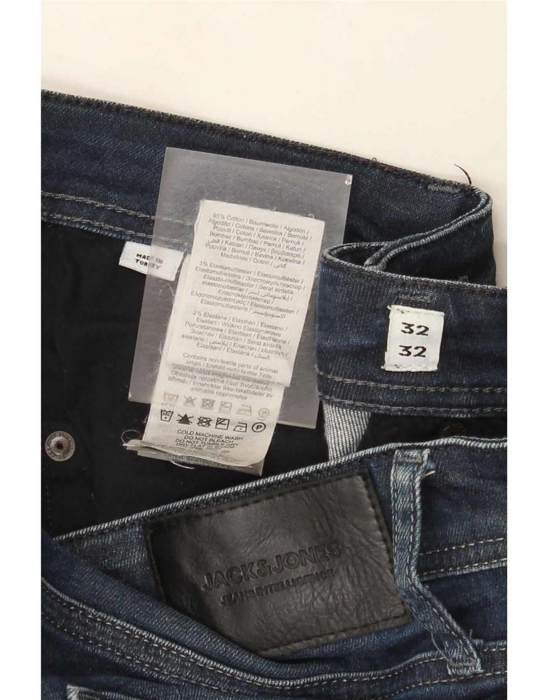 Jack & Jones Mens Straight Jeans W32 L32 Blue Cotton