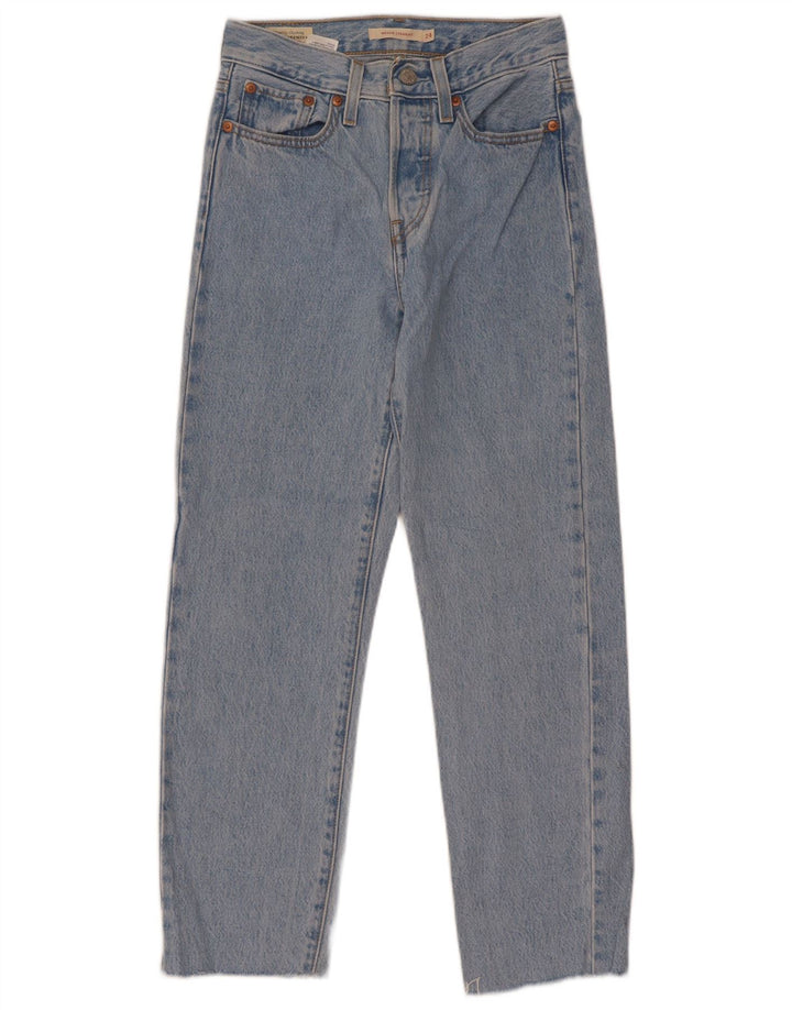 Levi's Womens Wedge Straight Jeans W24 L28 Blue Cotton