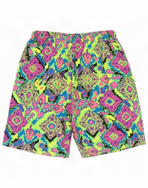 Vintage Womens Shorts UK 14 Large Multicolore Géométrique Coton