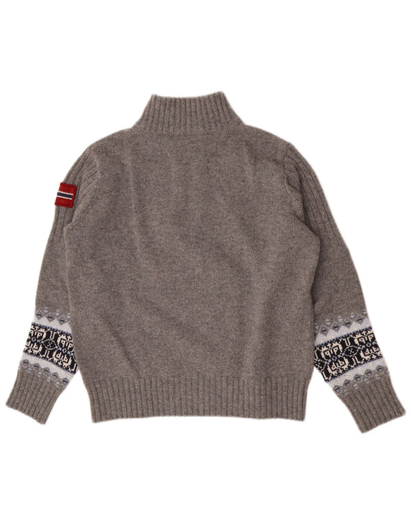 Napapijri Herren Geographic Zip Neck Pullover Pullover Mittelgrau Fair Isle