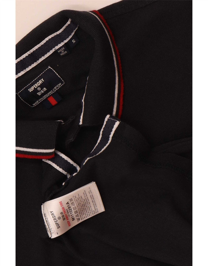 Superdry Mens Regular Fit Polo Shirt Small Navy Blue Cotton