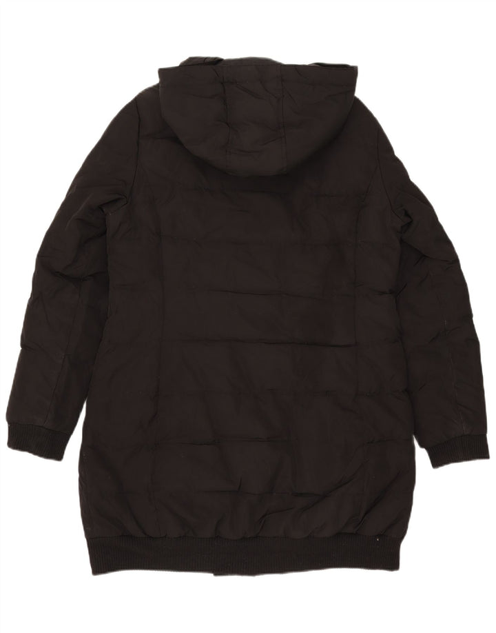 Zara Womens Hooded Padded Coat UK 18 XL Black Polyester