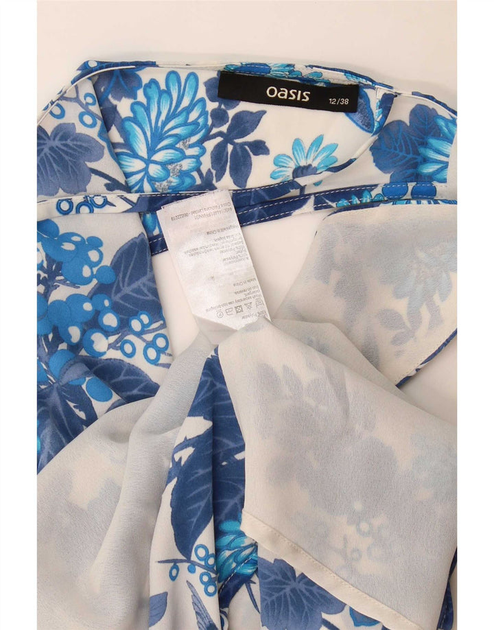 Bluză fără mâneci pentru femei Oasis UK 12 Medium Blue Floral Poliester