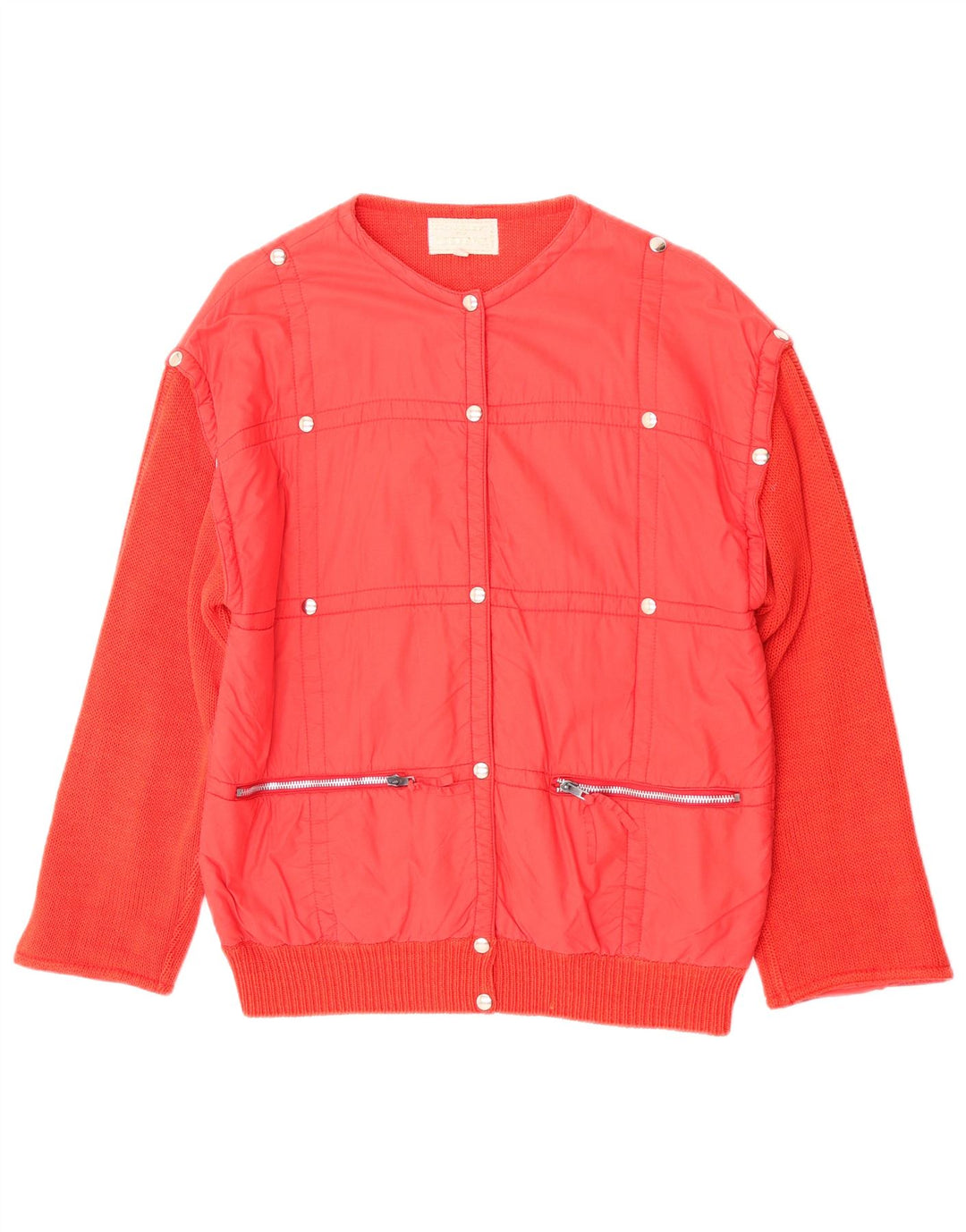 Iceberg Womens Bomber Jacket IT 42 Medium Red Cotton