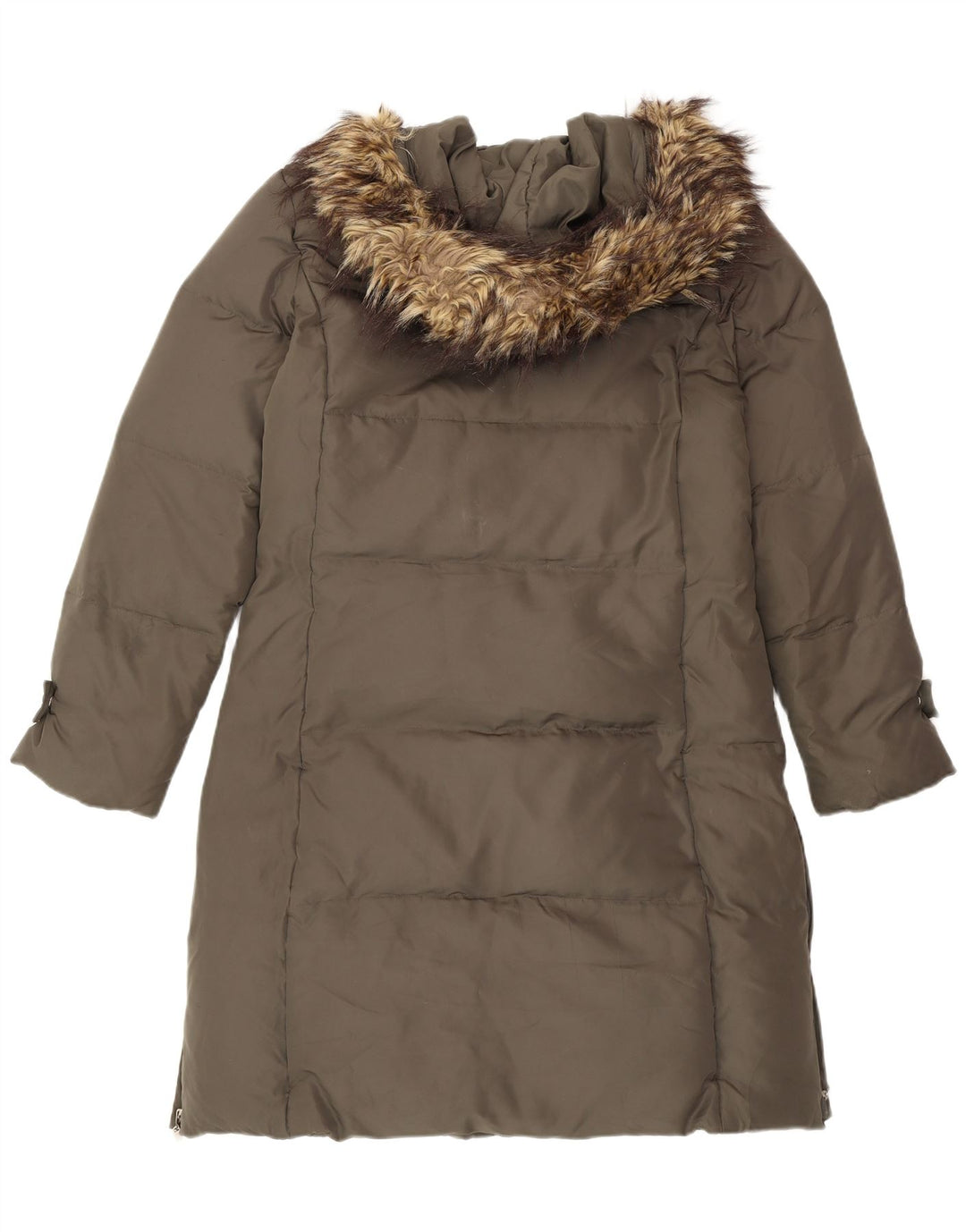 Cappotto imbottito con cappuccio da donna Michael Kors UK 14 medio poliestere kaki invernale