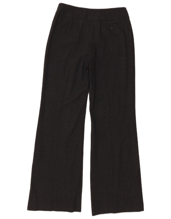 Calça feminina Oasis de perna larga UK 10 pequena W28 L33 lã manchada preta