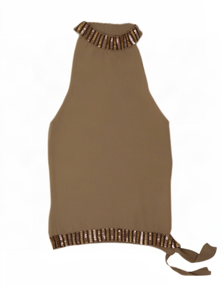 Zara Haut dos nu pour femme UK 12 Rayonne Gris Moyen