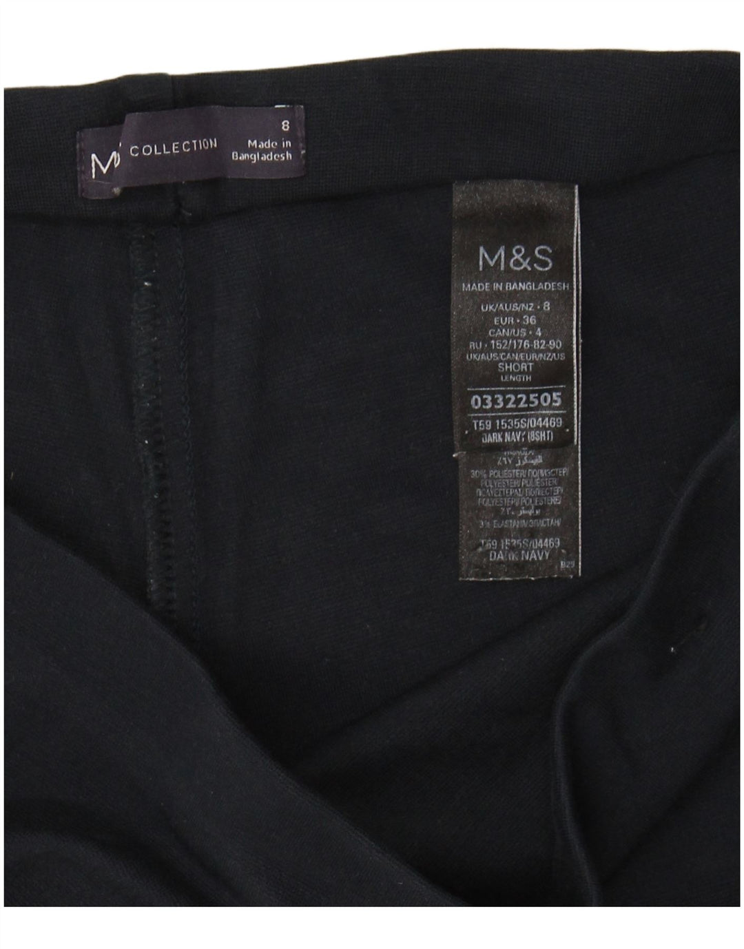 MARKS & SPENCER Womens Tracksuit Trousers UK 8 Small  Navy Blue Viscose