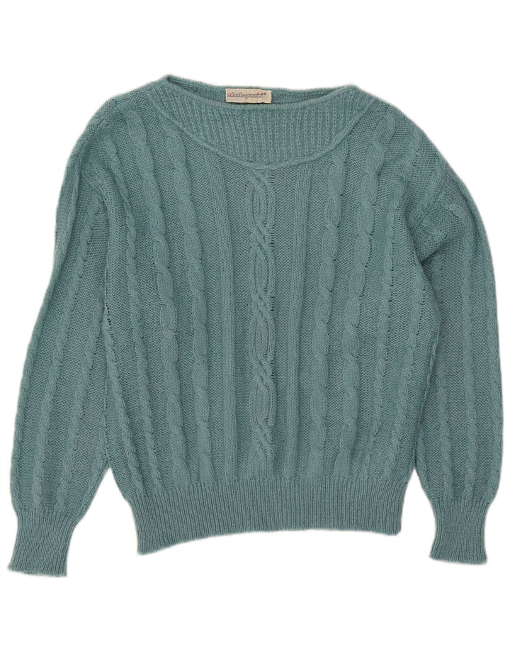 Roberta Puccini Womens Boat Neck Jumper Sweater IT 46 Large Blue Acrylic