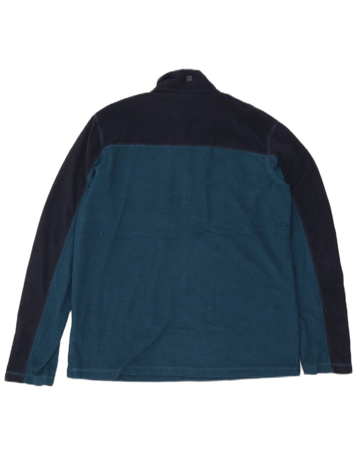 Mountain Warehouse Mens Zip Neck Fleece Jumper Small Blue Colourblock
