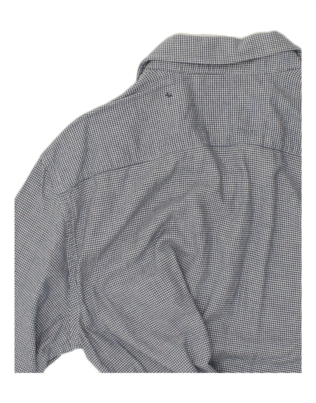 MASSIMO DUTTI Mens Shirt Large Navy Blue Houndstooth Cotton Vintage Massimo Dutti and Second-Hand Massimo Dutti from Messina Hembry 