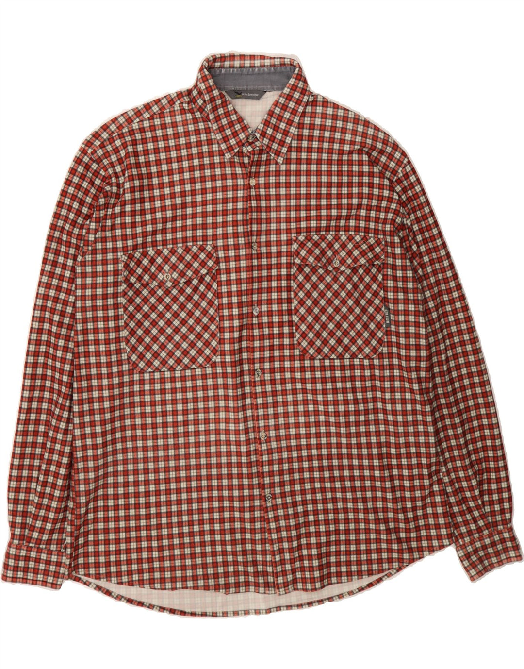 SALEWA Mens Flannel Shirt Large Red Check Polyester Vintage SALEWA and Second-Hand SALEWA from Messina Hembry 