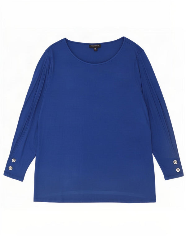 Marks & Spencer Damen Autograph Übergroßes Tunika-Oberteil UK 20 2XL Blaue Viskose