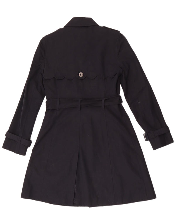 Hobbs Womens Trench Coat UK 8 Small Navy Blue Polyester