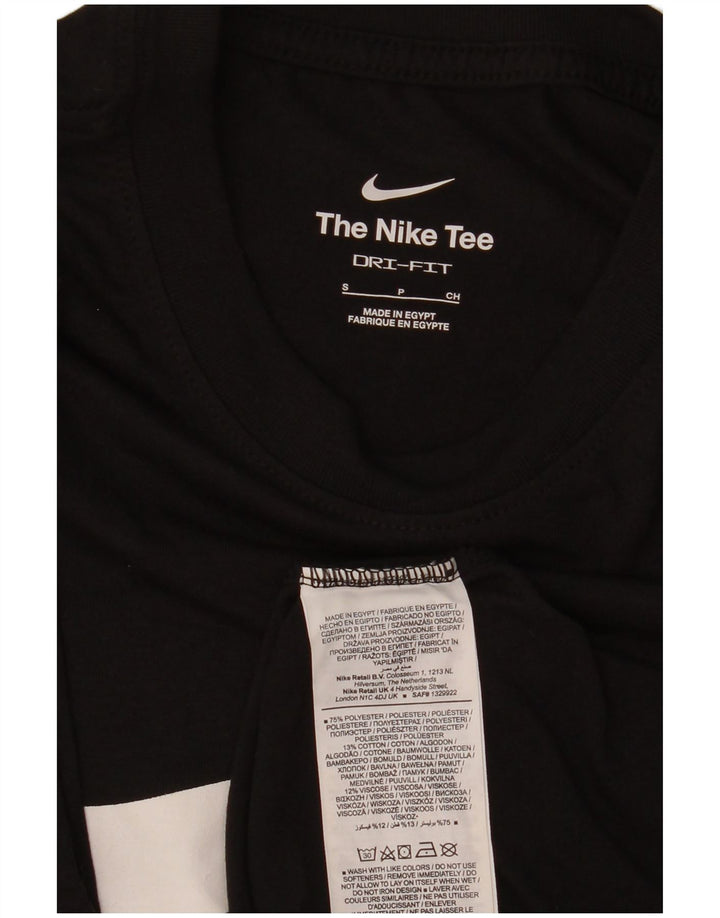 NIKE Mens Dri Fit Graphic T-Shirt Top Small Black Polyester