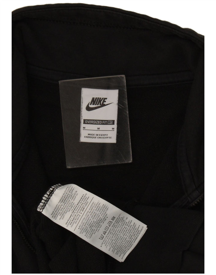 Felpa da donna con collo con zip e grafica oversize Nike da donna, taglia UK 14, media, nera