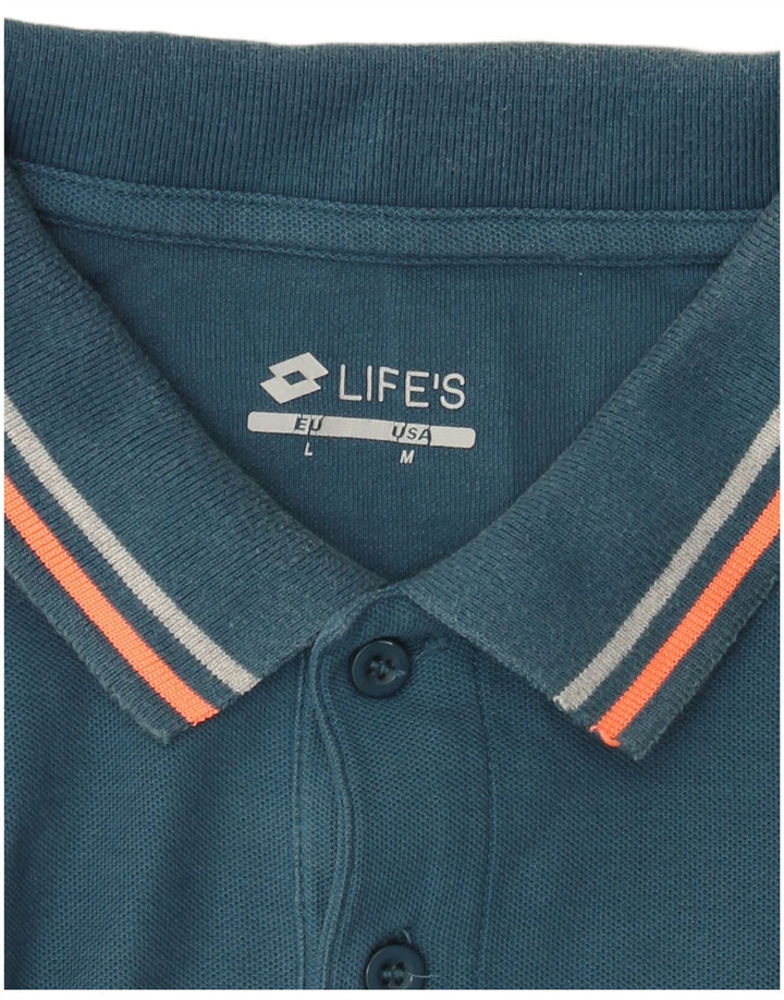 Lotto Mens Polo Shirt Large Blue Colourblock