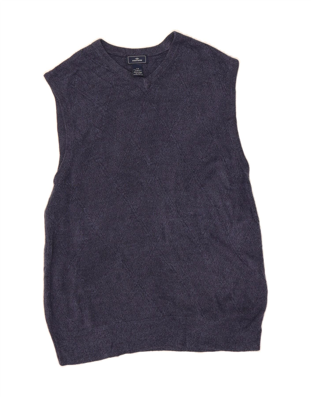DOCKERS Mens Vest Tank Top Large Navy Blue Argyle/Diamond Acrylic Vintage Dockers and Second-Hand Dockers from Messina Hembry 