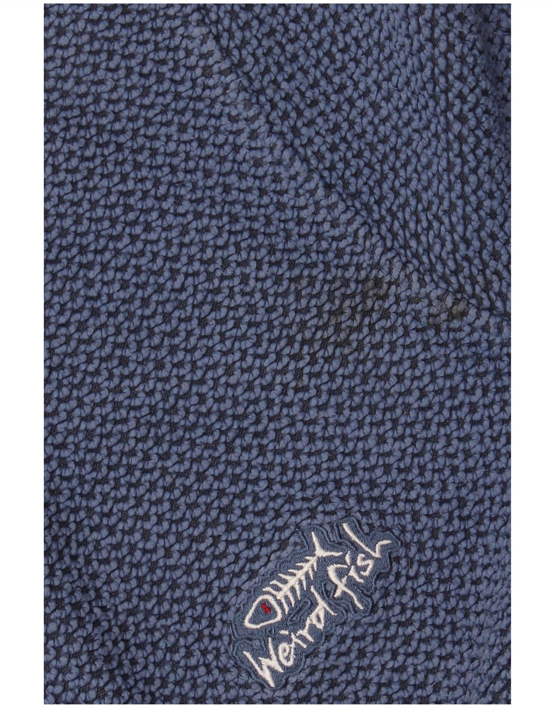 WEIRD FISH Herre Zip Neck Sweatshirt Jumper lille blå bomuld