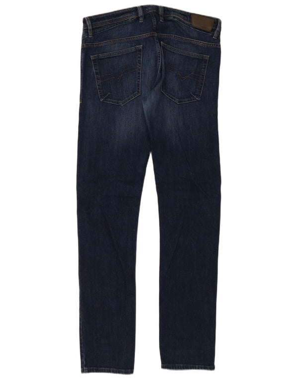 Diesel Mens Shioner Slim Skinny Jeans W33 L32 Azul Marinho Algodão