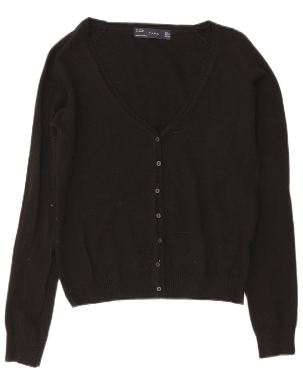 Zara Womens Bolero Jumper UK 12 Médio Algodão Preto