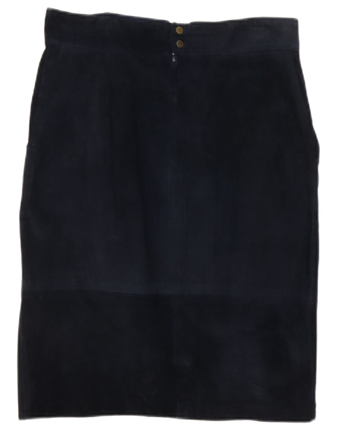 Vintage Womens Suede Straight Skirt W30 Medium Navy Blue