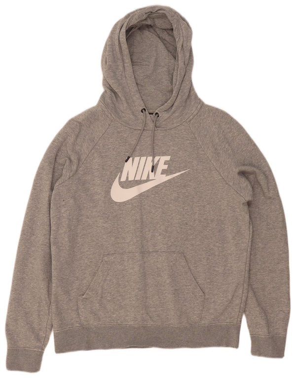 Nike grafisk hættetrøje til damer UK 14 Medium Grey Flecked Bomuld