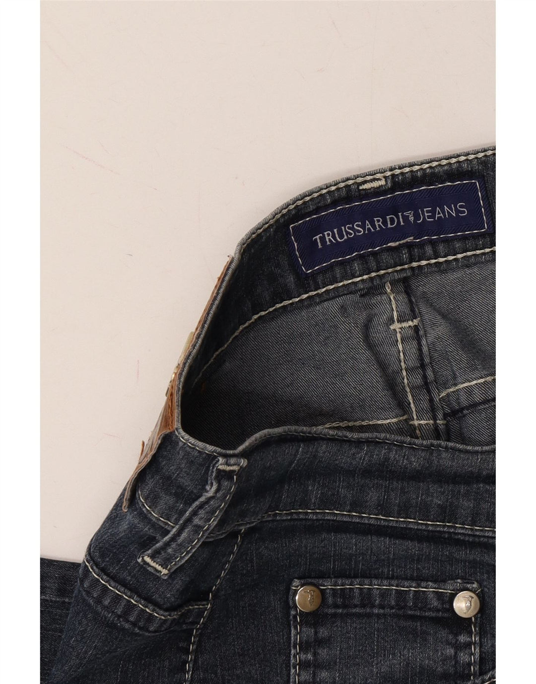 TRUSSARDI Womens Straight Jeans W27 L29 Blue Cotton Vintage Trussardi and Second-Hand Trussardi from Messina Hembry 