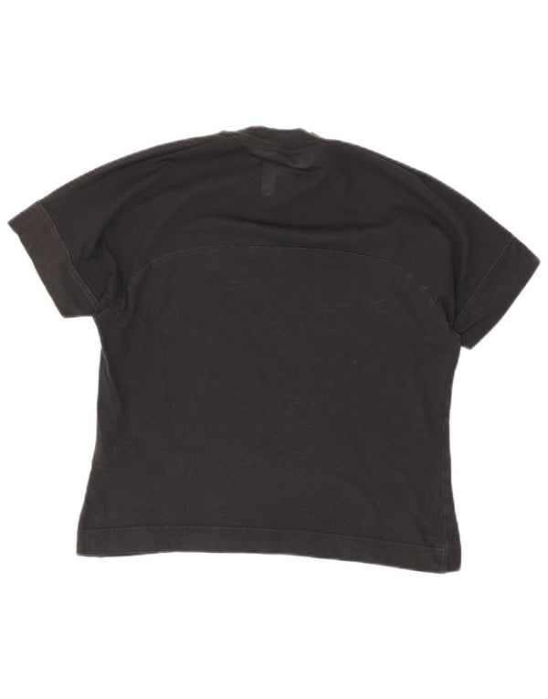 T-shirt grafica Adidas Crop See Through da donna Top UK 12/14 Medium Nero