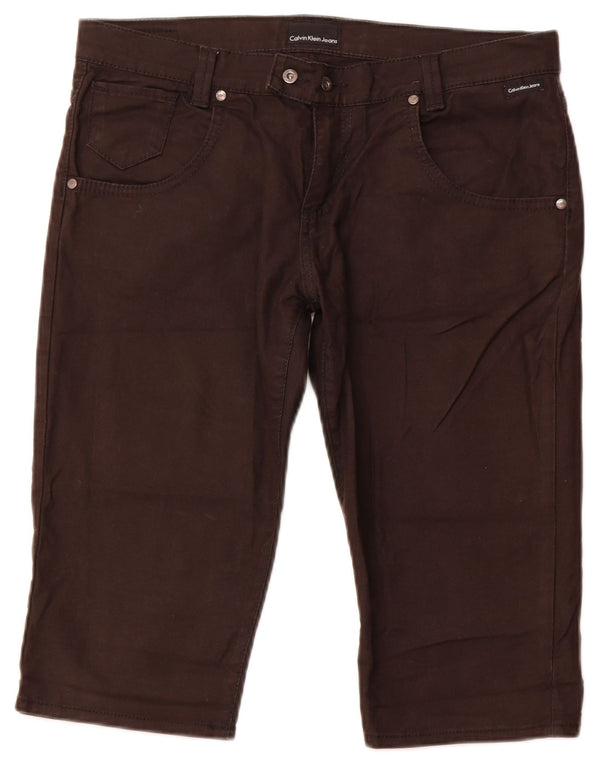 Calvin Klein Damen Bermudashorts W31 mittelbraune Baumwolle