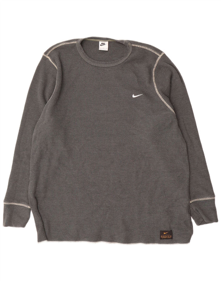 Nike Mens Top Long Sleeve 3XL Grey Cotton