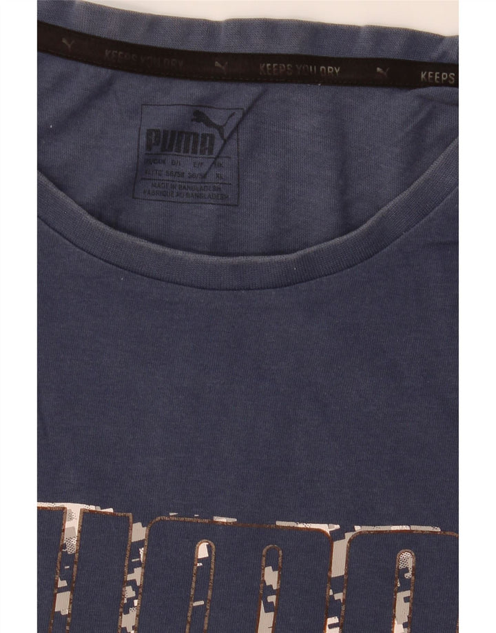 Puma Mens Graphic T-Shirt Top XL Navy Blue