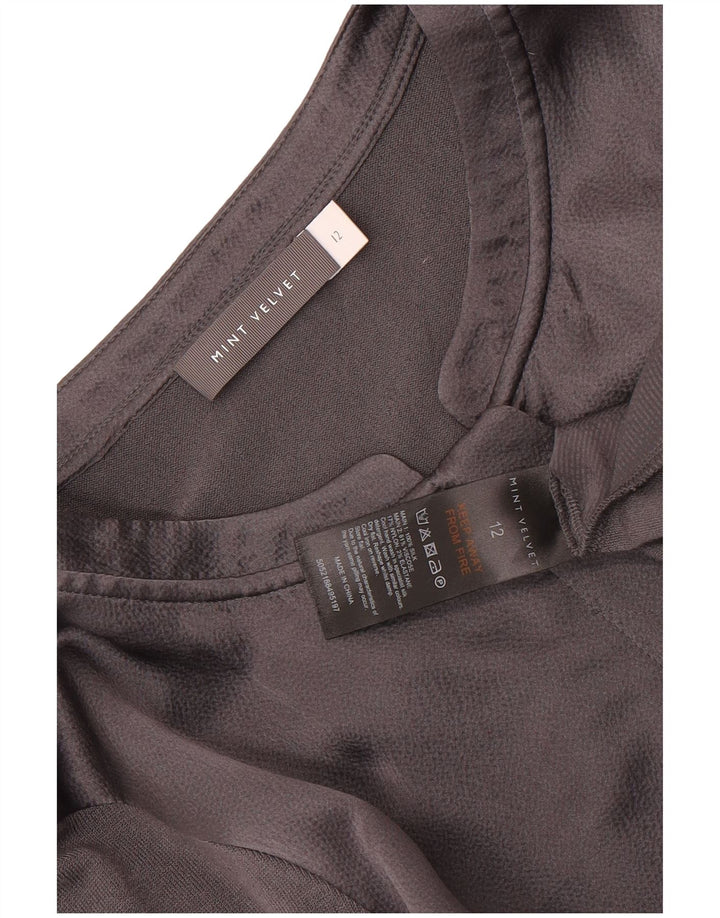 MINT VELVET Womens Tracksuit Top Jacket UK 12 Medium  Grey Silk