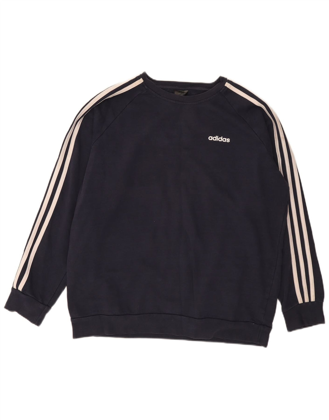 Adidas Pull surdimensionné pour femme UK 12/14 Bleu marine moyen en coton