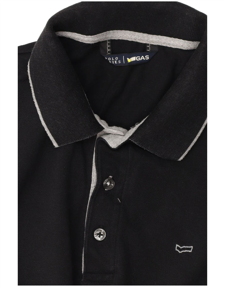 Gas Mens Polo Shirt Medium Black